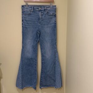American Eagle Outfitters Denim Wide Leg Jeans Women’s Denim Flare Pants Size 14
